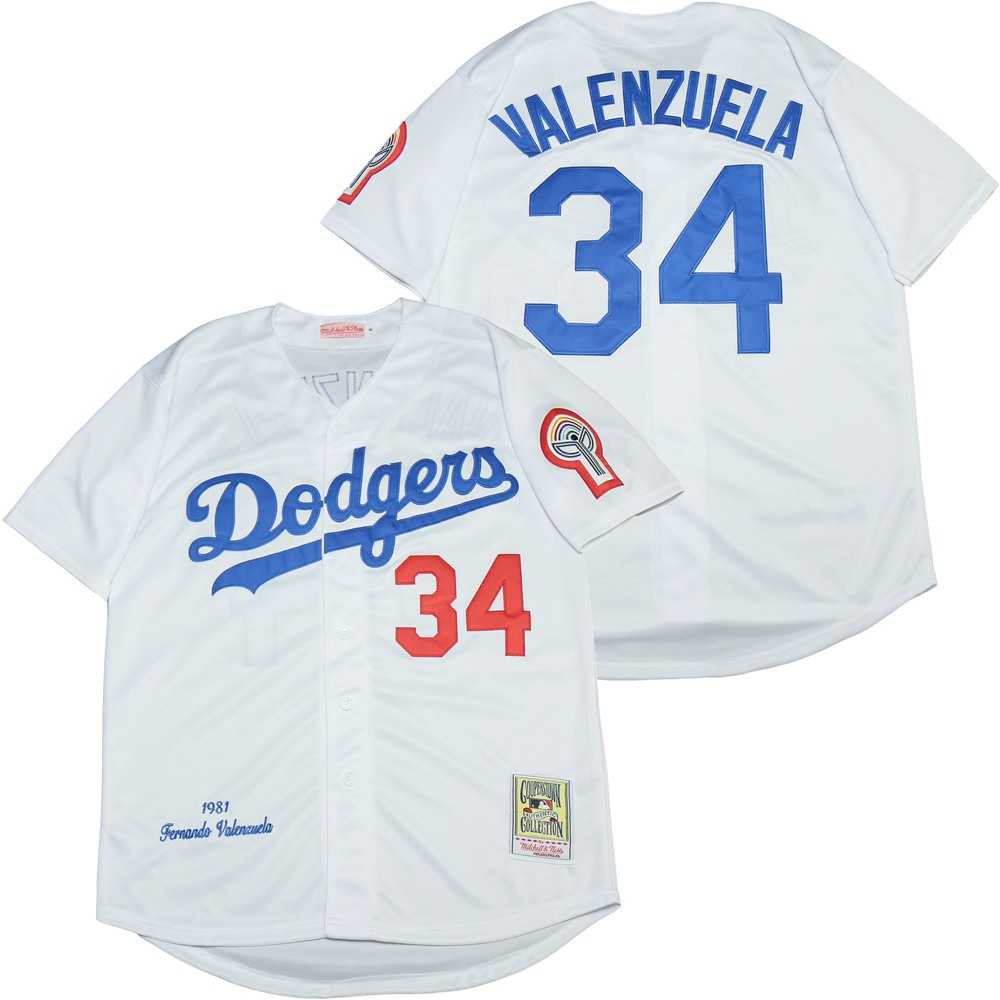 Dodgers 34 Fernando Valenzuela White 1981 Cooperstown Collection Jersey,We sell and wholesale Dodgers 34 Fernando Valenzuela White 1981 Cooperstown Collection Jersey on line form chian!